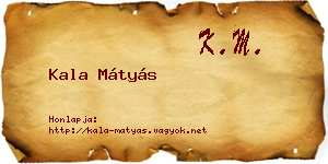 Kala Mátyás névjegykártya